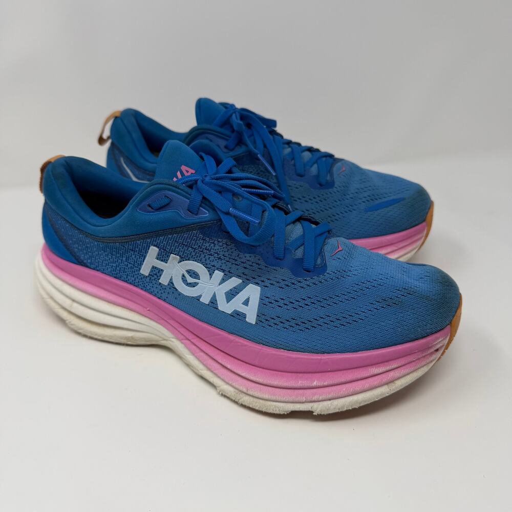 Hoka Bondi 8 Blue Pink Running Shoes Women’s 9.5B